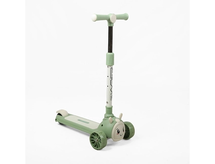 Самокат дитячий 3-х колісний Skyper LT-94119-12 зелений, колеса PU Ø125mm/40mm зі світлом, озвучування та підсвічування платформи, кермо складне