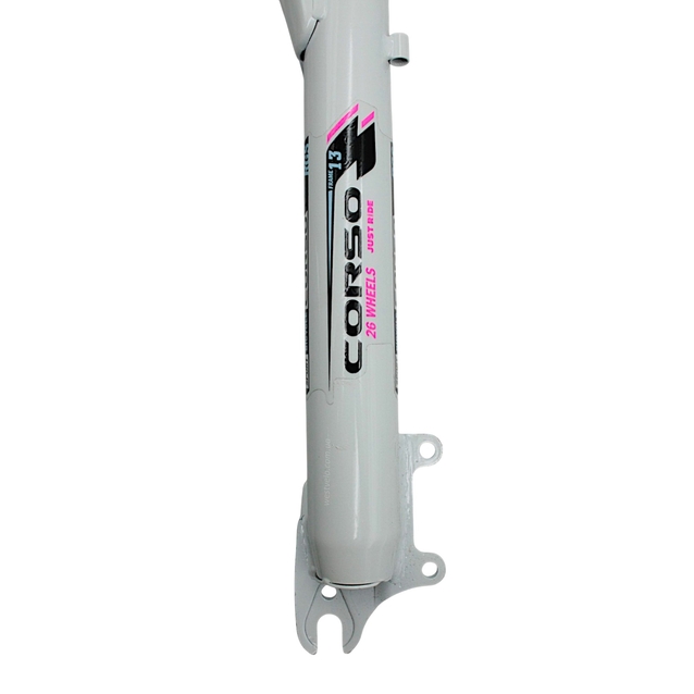 Вилка 26 аморт. безрізьб. Ø28.6mm disk L-210mm CORSO «INTENSE» (089) біла фото westvelo.com