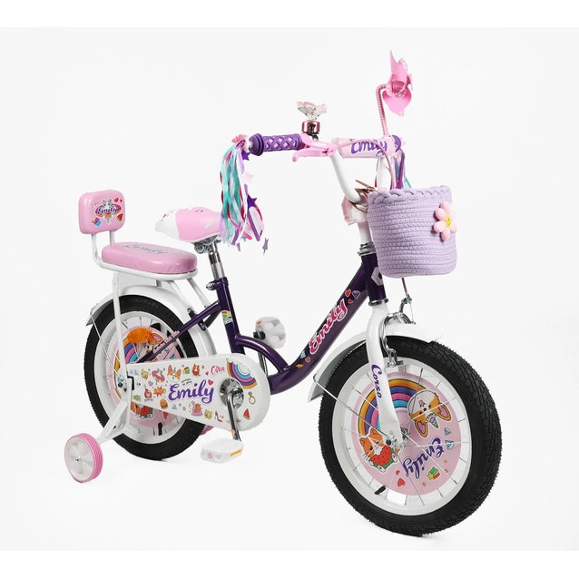Дитячий велосипед 16 ST Corso «EMILY» ML-64522 фіолетово-рожевий фото westvelo.com