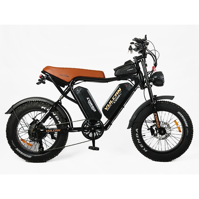 Електрофетбайк 20 ST Corso «VULCAN» L-89127 сталь, двигун 1200W, акумулятор 2х48V 18Ah літієвий, (к-т SHIMANO) чорно-коричневий фото westvelo.com
