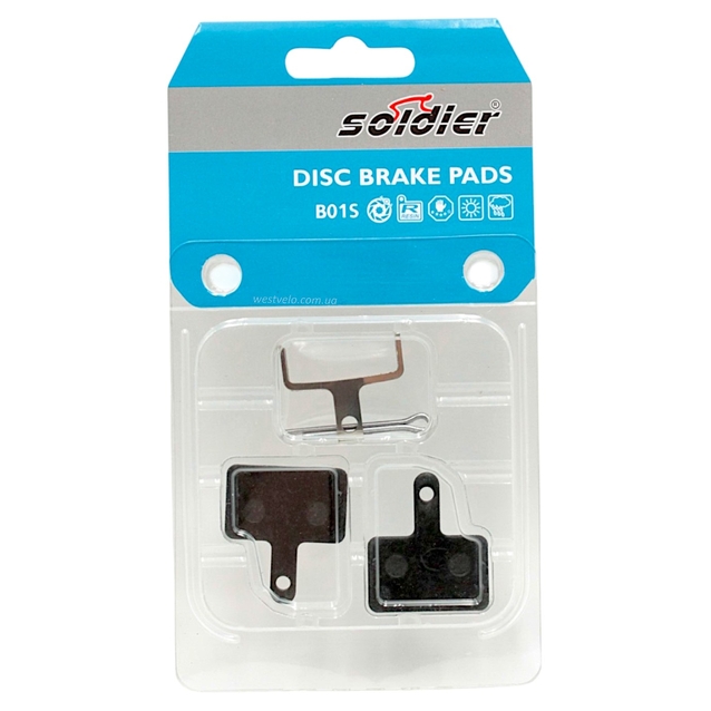 Колодки гальмівні дискові № 02 soldier «Аналог B01S» (Shimano/Tektro) фото westvelo.com