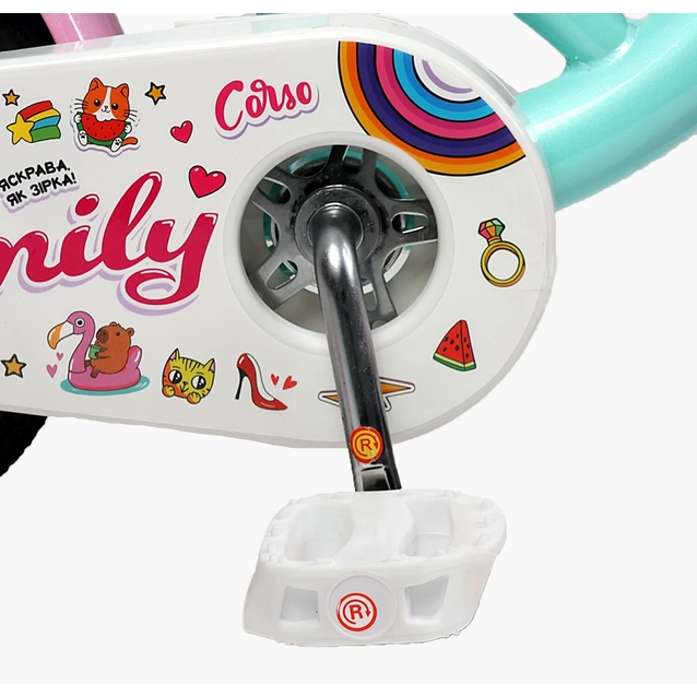 Дитячий велосипед 12 ST Corso «EMILY» ML-42589 бірюзово-рожевий фото westvelo.com