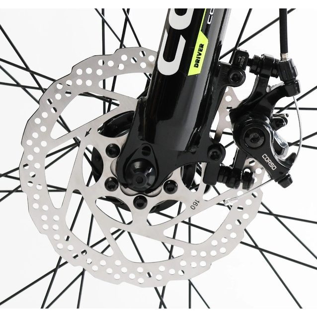 Велосипед 26 AL Corso «BLADE» BD-26204 алюміній 13", (к-т SHIMANO) чорно-салатовий фото westvelo.com