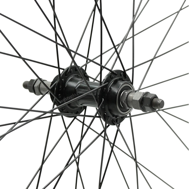 Колесо 28-29 зад, обід 2-ний чорний, втулка AL. SHUNFENG на промах чорна, чорна спиця (без назви) фото westvelo.com