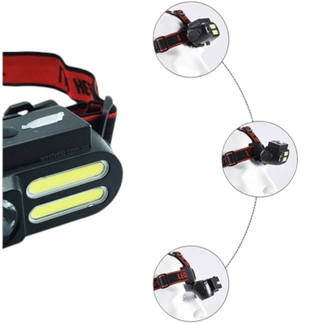 Ліхтар налобний на usb зарядку, BL-611 фото westvelo.com