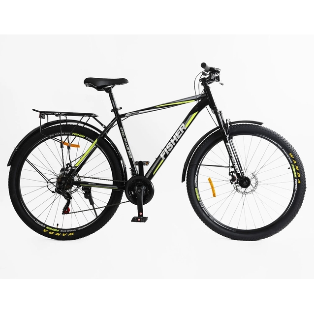 Велосипед 29 ST Corso «FISHER» FS-70190 сталь 21", (к-т SHIMANO) чорно-сіро-жовтий фото westvelo.com