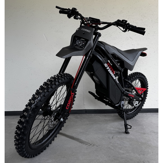 Електродіртбайк Corso «STORM» E-2500 Trail SR-74640 двигун 2500W, акумулятор 60V 27Ah літієвий, чорний, колеса 17" фото westvelo.com