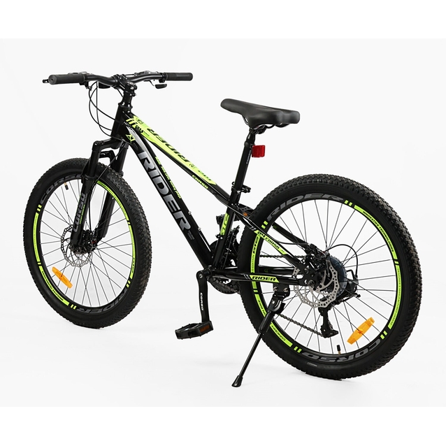 Велосипед 24 ST Corso «RIDER» RD-24778 сталь 11", (к-т LTWOO-A2) чорно-салатовий фото westvelo.com