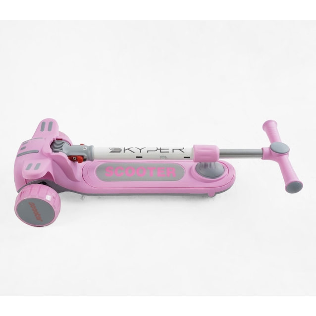 Самокат 5в1 Skyper TY-1061, колеса PU 125х40мм зі світлом, укр озвучування та підсвічування платформи, сіро-фіолетовий фото westvelo.com