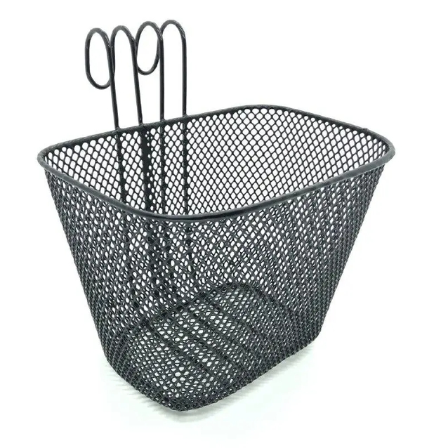 Кошик дитячий метал сіточка, на гачки, чорний фото westvelo.com