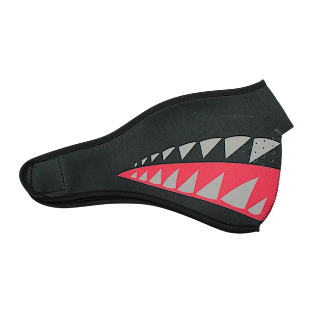 Маска обличчя пилозахисна (#12) чорно-червона з малюнком фото westvelo.com