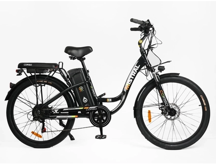 Електровелосипед 26 AL Corso «MISTRAL» MS-26219 алюміній, двигун 600W, акумулятор 48V 20Ah, чорний