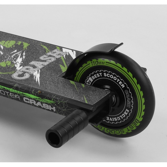 Самокат трюковий Best Scooter «CRASH» 41747 чорно-салатовий, HIC-система, пеги, AL диск та дека, колеса PU Ø110mm, ширина керма - 57 см фото westvelo.com