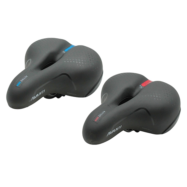 Сідло на демферах з отвором AVANTI AFT-91, GEL FLOW (синє, червоне) з катафотом фото westvelo.com