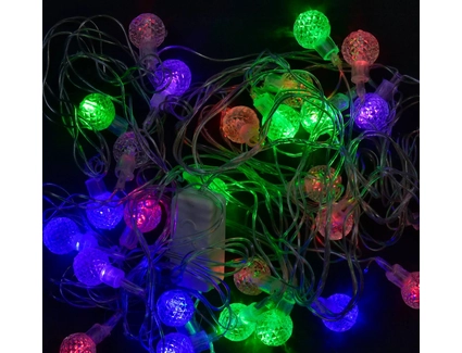 Гірлянда світлодіодна 5 м, 28 лампочок, «Кульки» мультиколор, від мережі 220V (С 31299)