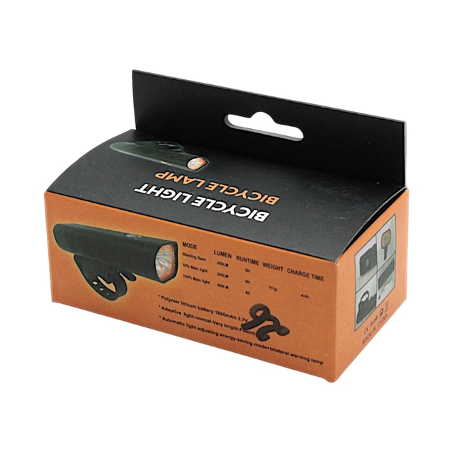 Фара usb AL корпус, №26, 2 LED (400lm) (1800 mAh) micro USB фото westvelo.com