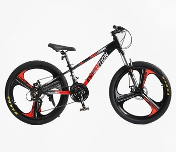 Велосипед 24 AL Corso «EVOLUTION» EV-24314 алюміній 11", (к-т SHIMANO) чорно-червоний