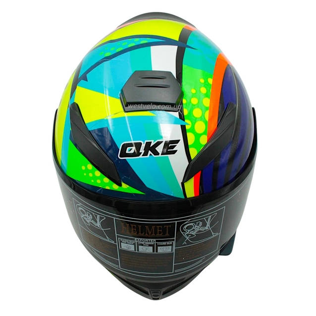 Мото шолом, закритий (M) QIKE Dot "218-1" кольоровий глянцевий фото westvelo.com