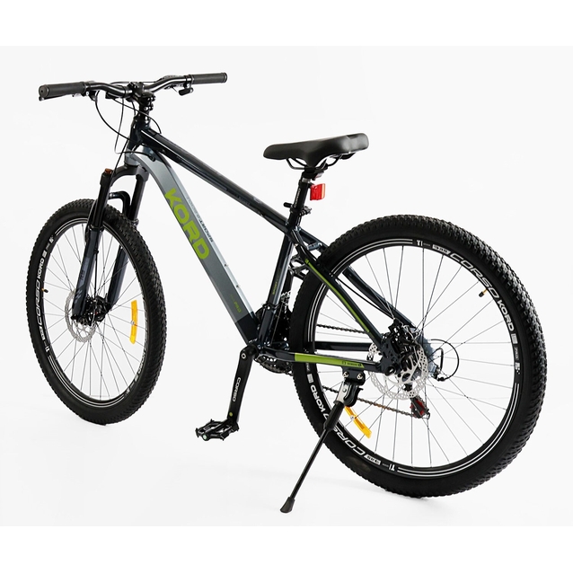 Велосипед 26 AL Corso «KORD» KD-80420 алюміній 15", (к-т SHIMANO) чорно-сіро-зелений фото westvelo.com
