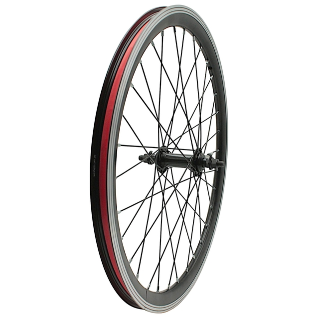 Колесо 22 перед, обід 2-ний чорний, втулка М на віночках, чорна спиця (AL-22107 V) з фліпером фото westvelo.com