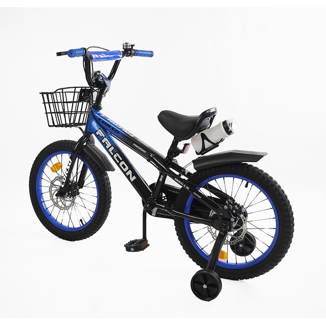 Дитячий велосипед 18 ST Corso «FALCON» FL-18020 дискові гальма, чорно-синій фото westvelo.com