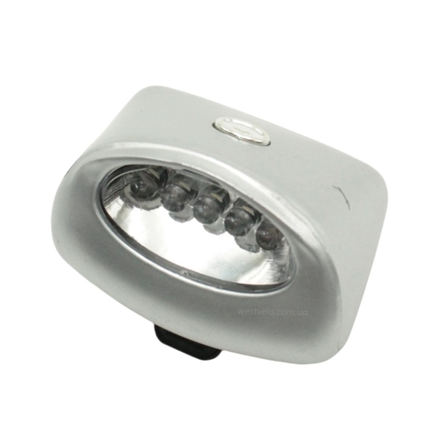 Фара на батарейках JY-601F, 5 діоди, сірий фото westvelo.com
