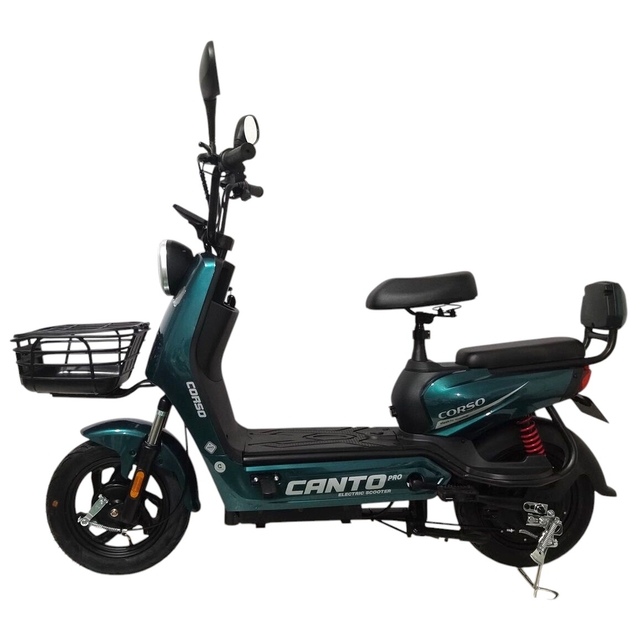 Електроскутер Corso «CANTO» CN-147315, двигун 500W, акумулятор 48V 20Ah свинцево-кислотний, зелений, колеса 14" + 1 ящик. акум фото westvelo.com