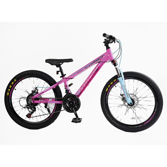 Велосипед 24 AL Corso «CONCEPT» CP-24801 алюміній 11", (к-т SHIMANO) рожево-блакитний фото westvelo.com