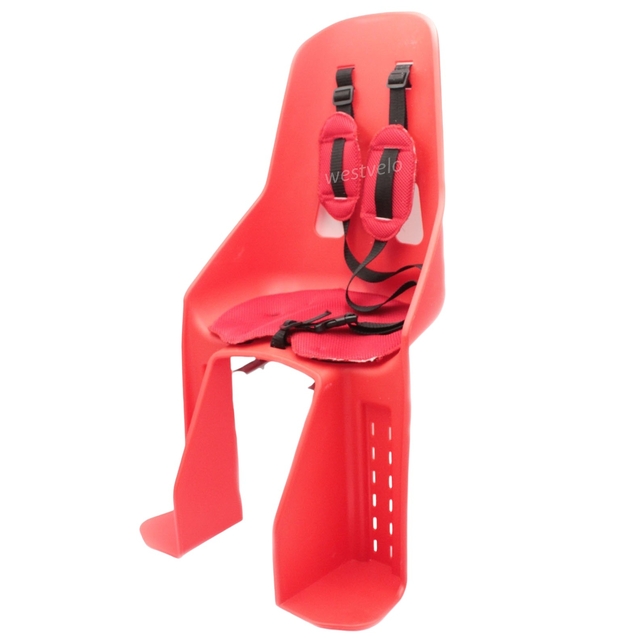 Крісло дитяче, пластик, на зад. багажник, з м'ягкою підкладкою, червоне фото westvelo.com