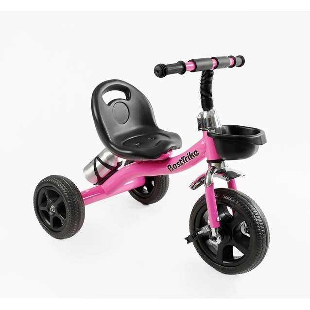 Дитячий велосипед 3-х колісний EVA (піна) Best Trike колеса 10-8, BS-14250 рожевий, сталева рама, кошик, бутилочка фото westvelo.com