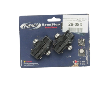 Колодки гальмівні V-brake BBB (BBS-02) (Road Stop) картридж, блістер 2 пари, чорні, L-53mm