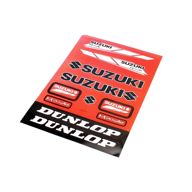 Наклейки "Suzuki / Dunlop" 8 шт (22х32мм), на планшеті фото westvelo.com