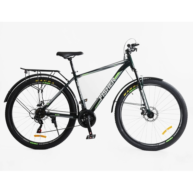 Велосипед 29 ST Corso «FISHER» FS-31182 сталь 19", (к-т SHIMANO) чорно-салатовий фото westvelo.com