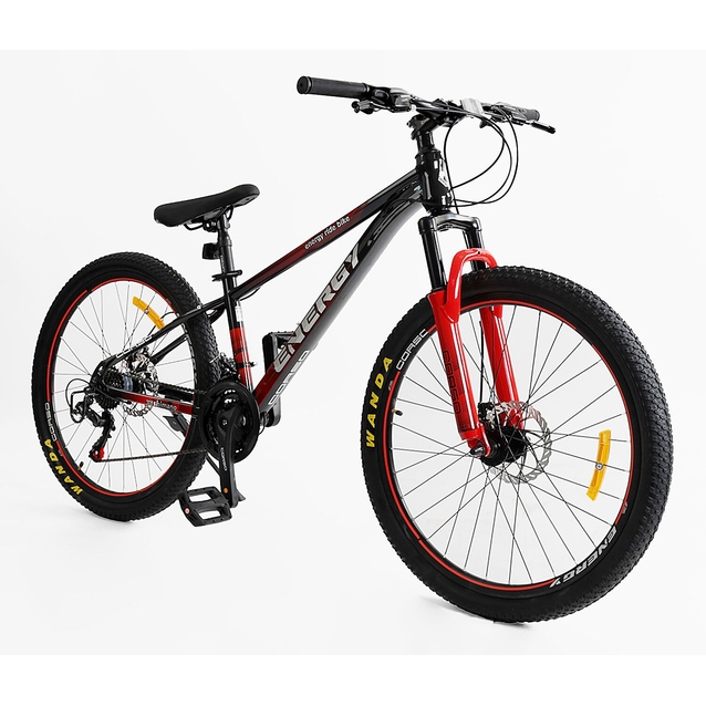Велосипед 26 ST Corso «ENERGY» EN-26783 сталь 13", (к-т SHIMANO) чорно-червоний фото westvelo.com