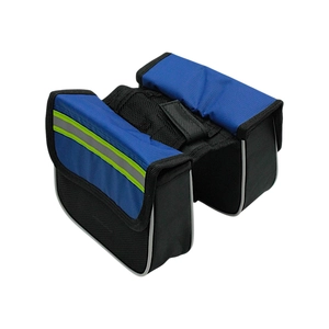 Сумка на раму 2x-стороння чорна AQE-018 з світло відбиваючою стрічкою.