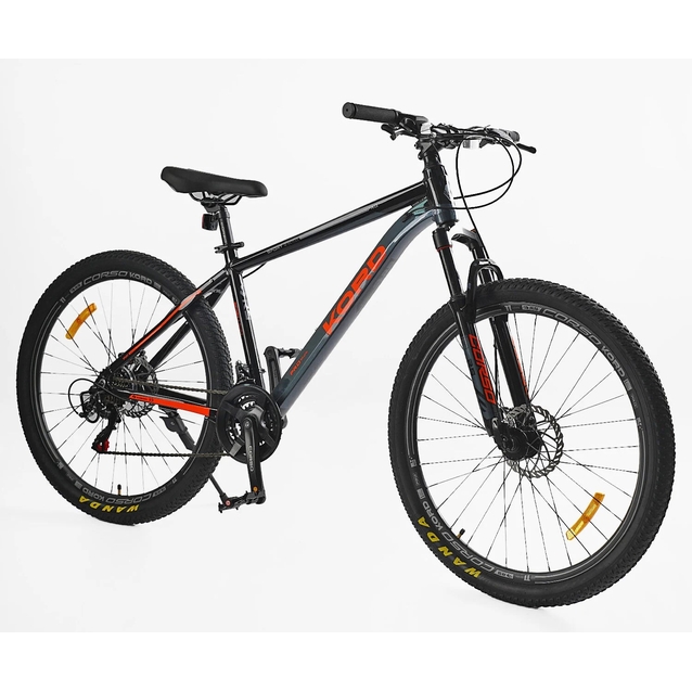 Велосипед 27.5 AL Corso «KORD» KD-10263 алюміній 17", (к-т SHIMANO) чорно-червоний фото westvelo.com