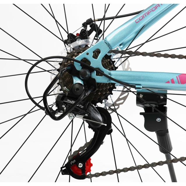 Велосипед 27.5 ST Corso «AMBER» MB-54811 сталь 15", (к-т SHIMANO) синьо-рожевий фото westvelo.com