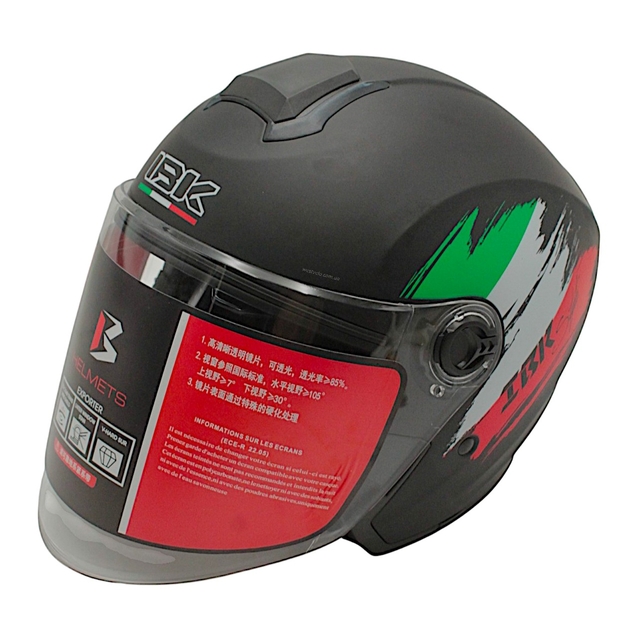 Мото шолом, відкритий (L) "IBK" 705,чорно матовий, веселка з відкідними окулярами фото westvelo.com