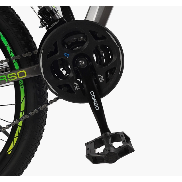 Велосипед 26 AL Corso «PULSAR» PL-26031 алюміній 13", (к-т SHIMANO) сіро-салатовий фото westvelo.com