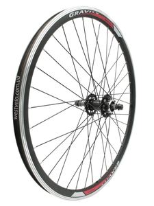 Колесо 26 зад, обід 2-ний чорний, втулка ST. SHUNFENG, диск 6 болтів, чорна спиця