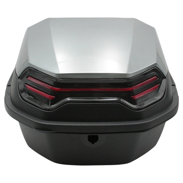 Кофр (багажник) для мотоцикла задній ROBIK 48 (390х390х290) 48L "JSBM" глянцевий, сірий фото westvelo.com