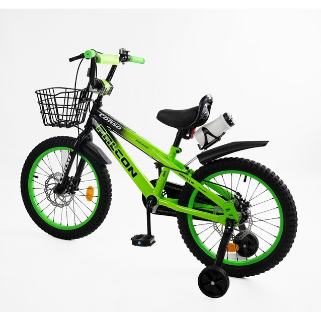 Дитячий велосипед 18 ST Corso «FALCON» FL-18057 дискові гальма, салатовий фото westvelo.com