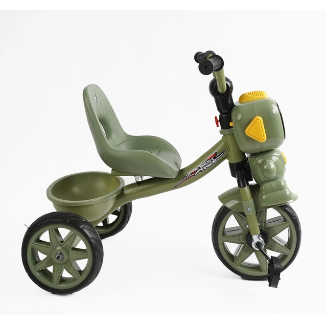 Дитячий велосипед 3-х колісний EVA (піна) Best Trike колеса 10-8, «Робот» BS-50570 хакі, сталева рама, УКР.ОЗВУЧУВАННЯ, кошик фото westvelo.com