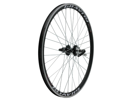 Колесо 26 зад, обід 2-ний чорний, втулка AL SHUNFENG касета (8-10S), диск 6 болтів, проми, ексцентрик, чорна спиця