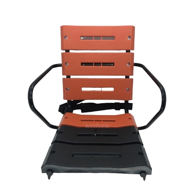 Крісло дитяче метал. на зад. багажник, "Лавочка" посилене, чорно-коричневе фото westvelo.com