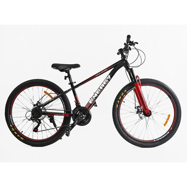 Велосипед 26 ST Corso «ENERGY» EN-26783 сталь 13", (к-т SHIMANO) чорно-червоний фото westvelo.com