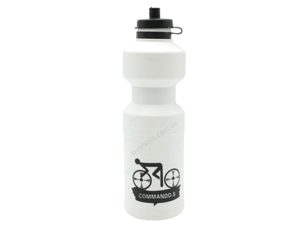 Фляга 650 ml пластмасова COMMANDO.S біло-чорна