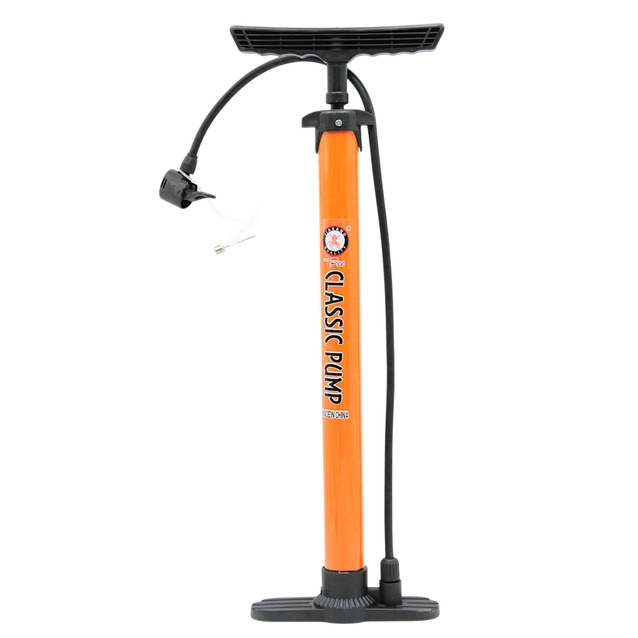 Насос авто сталевий HAND pump, (608) помаранчевий, 2-ний наконечник (AV/FV) фото westvelo.com