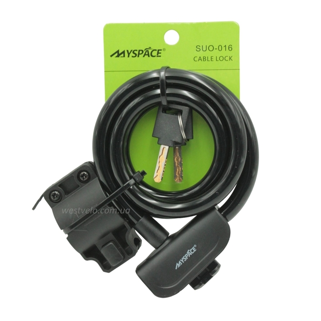 Замок MYSPACE 515 Ø12mm-1200mm на ключ, з кріпленням на раму фото westvelo.com