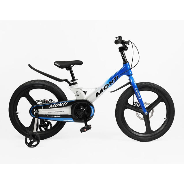 Дитячий велосипед 20 MG Corso «MONTI» MT-20480, магнієва рама, біло-синій фото westvelo.com